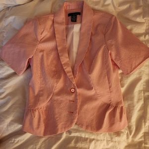 Grace short jacket short sleeves striped red/off white size 4 no tag